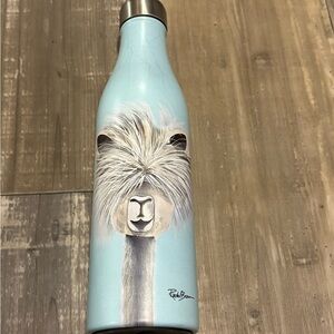 Light Blue Alpaca-Print Insulated Water Bottle